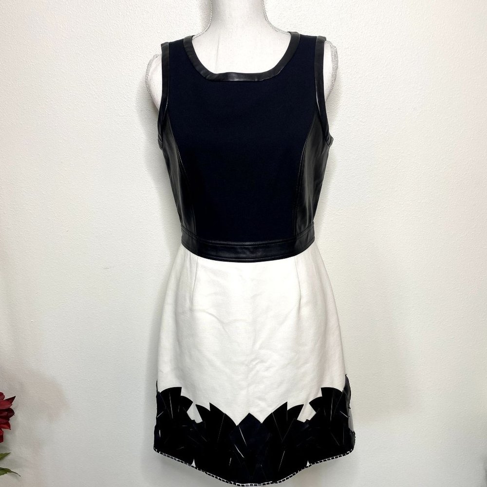 Laundry by Shelli Segal Black & White Sleeveless Dress Avant Garde Whimsygoth